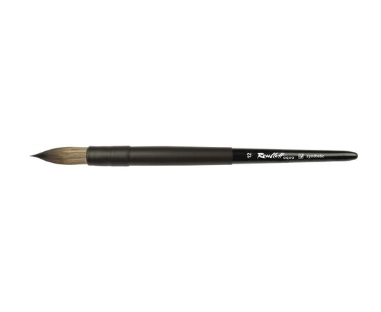 Aqua Black -  Round brush from squirrel imitation №12